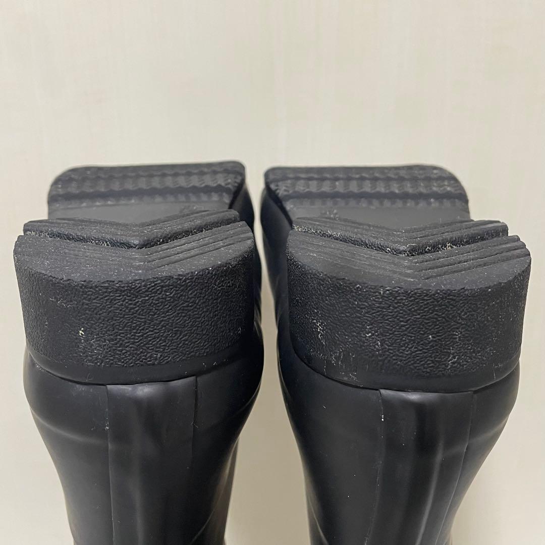 【美品】HUNTER レインブーツロングタイプ EU39 黒 BK ブラック