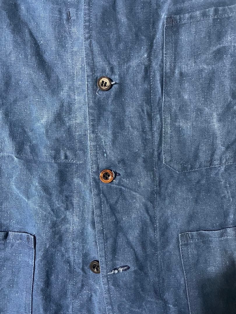 ジャケット・アウター 1920s french indigo linen work jacket