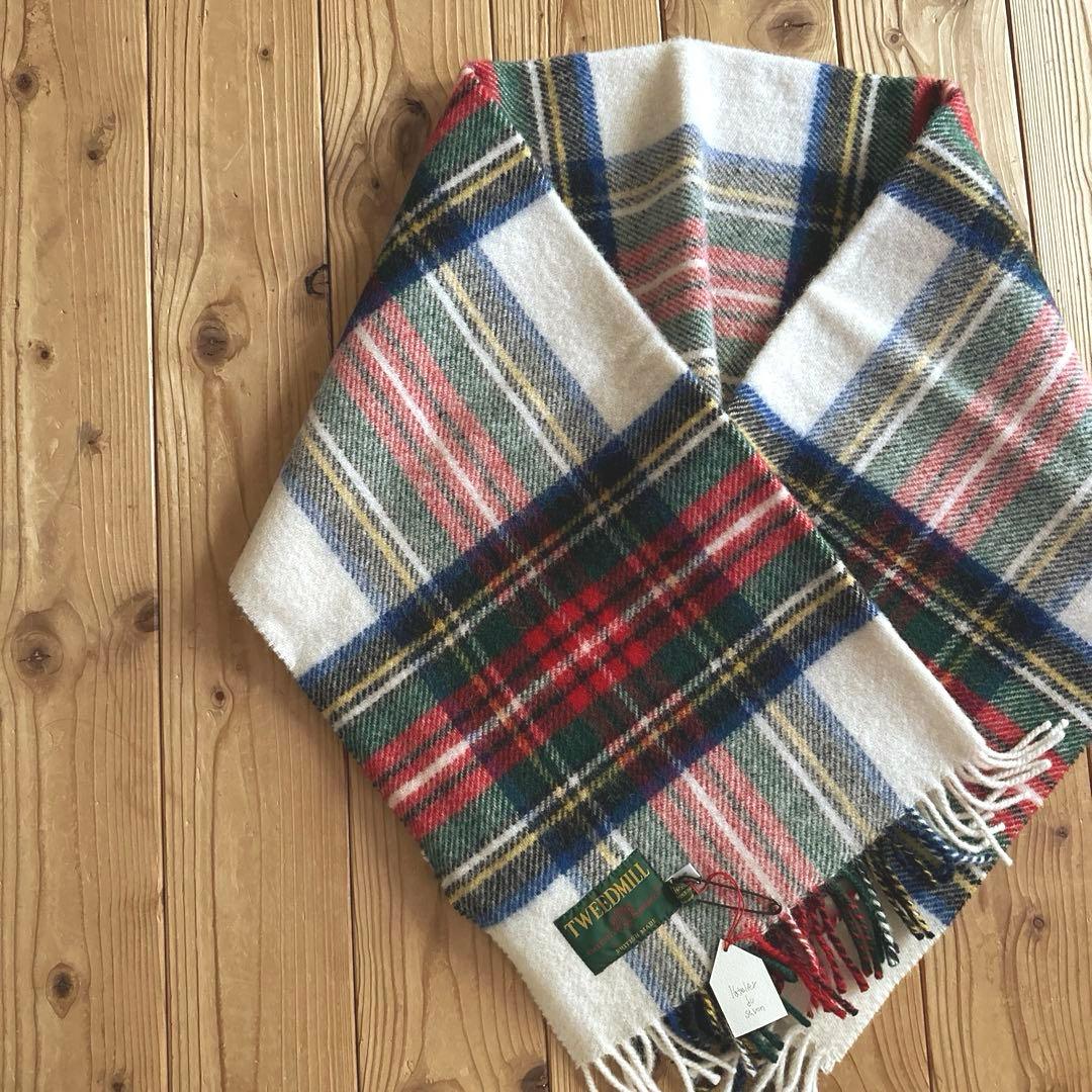 TWEEDMILL 大判サイズ　ウール100% チェック柄ストール　ブランケット