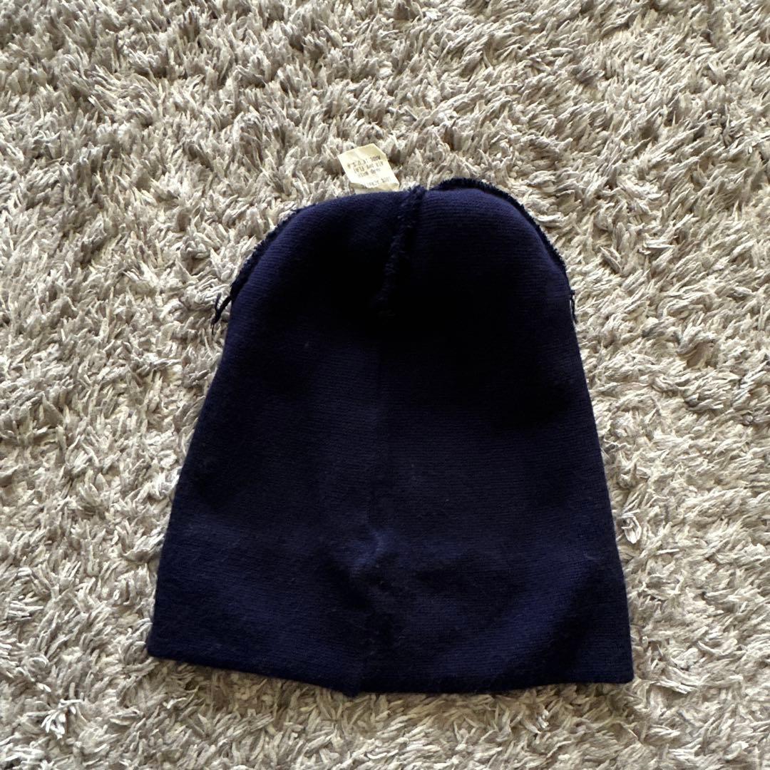 Supreme ニット帽 ボンボン ネイビー　ニットキャップ　紙タグ　usa製