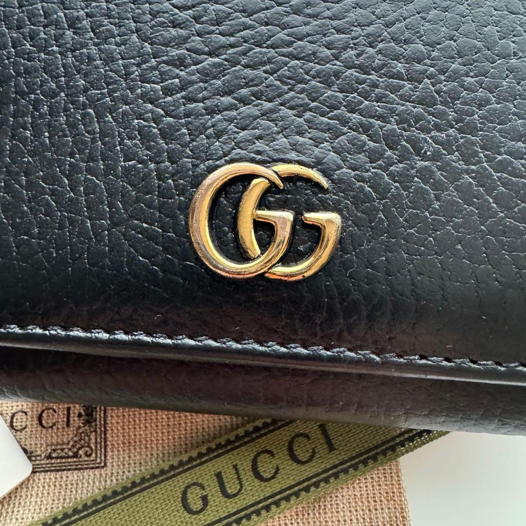 【美品】 343 GUCCI グッチ マーモント 3つ折り 財布