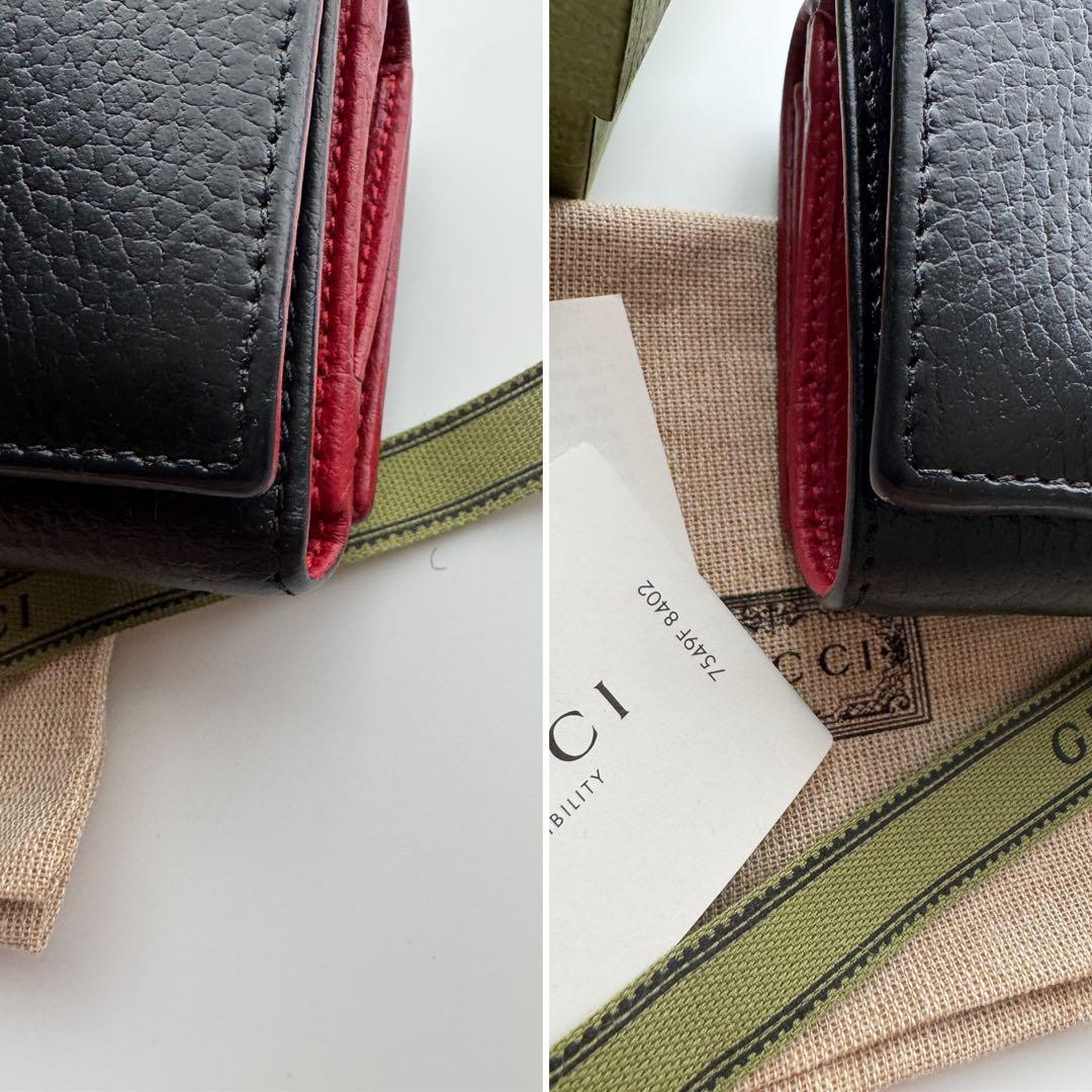 【美品】 343 GUCCI グッチ マーモント 3つ折り 財布