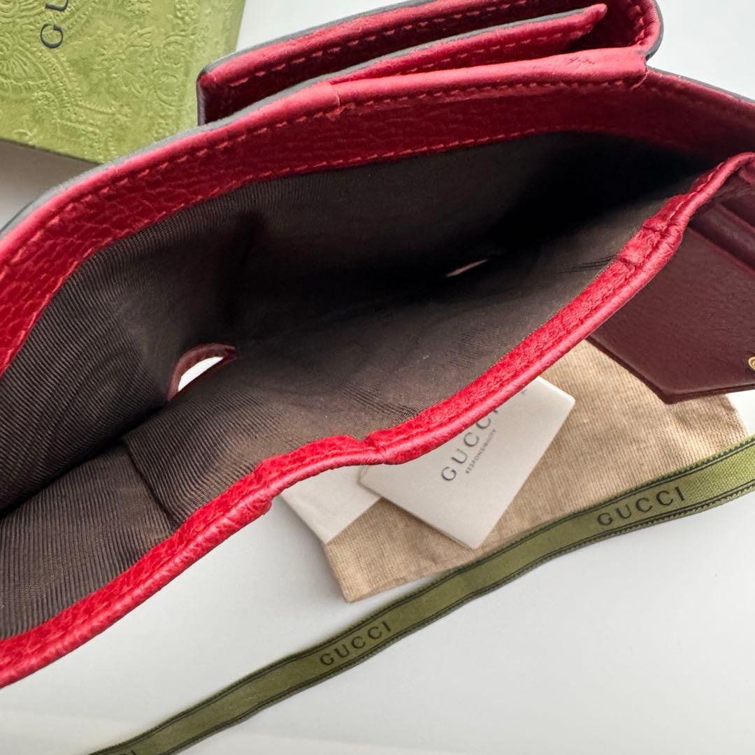 【美品】 343 GUCCI グッチ マーモント 3つ折り 財布