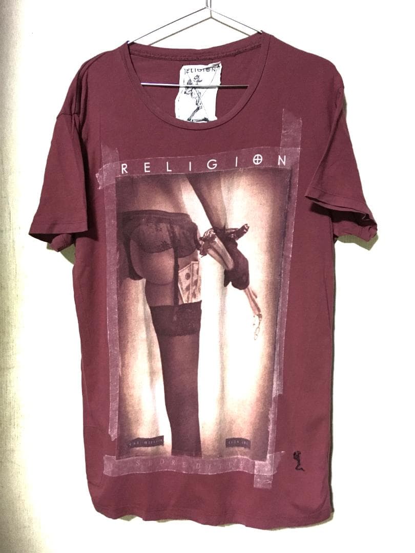 早い者勝ち！RELIGION プリントシャツ RED