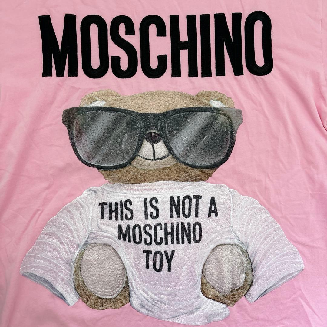 MOSCHINO Tシャツ 刺繍 サングラス テディベア ユニセックス