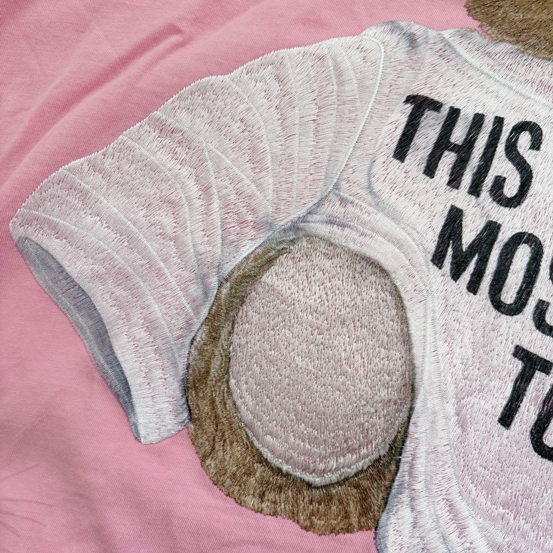 MOSCHINO Tシャツ 刺繍 サングラス テディベア ユニセックス