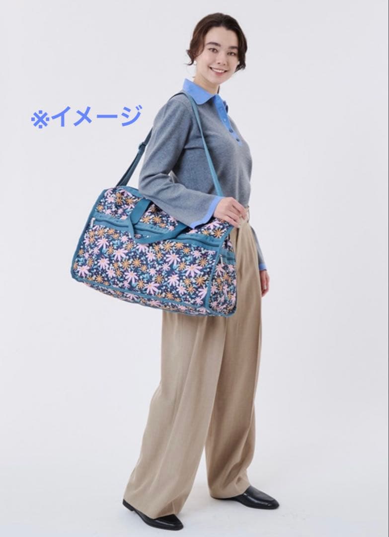 LeSportsac レスポ 地図プリント ラージボストンバッグ