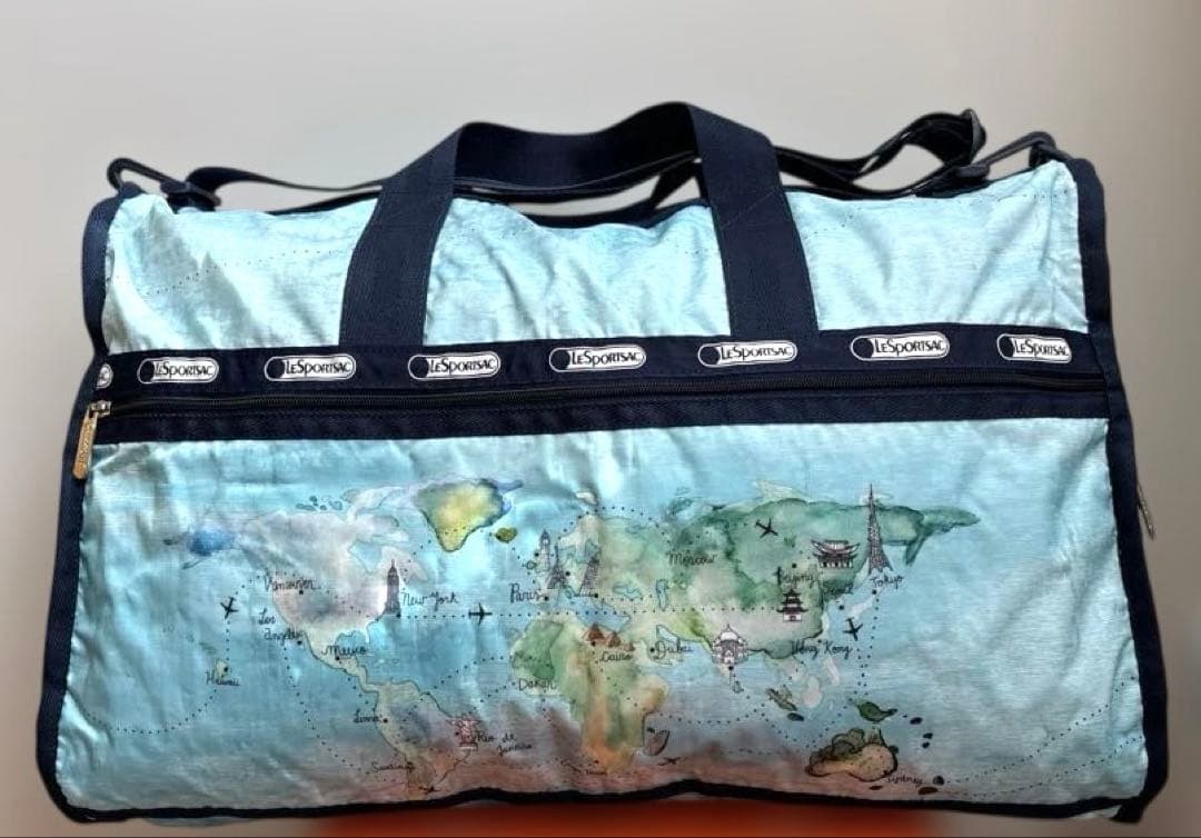 LeSportsac レスポ 地図プリント ラージボストンバッグ