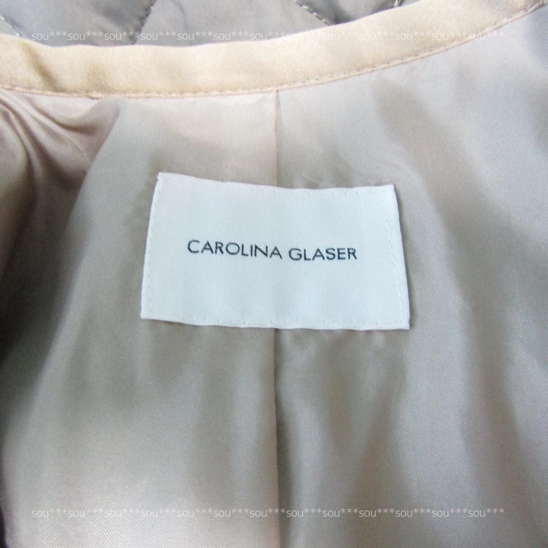 【美品】CAROLINA GLASER / キルティング配色コート/ベージュ
