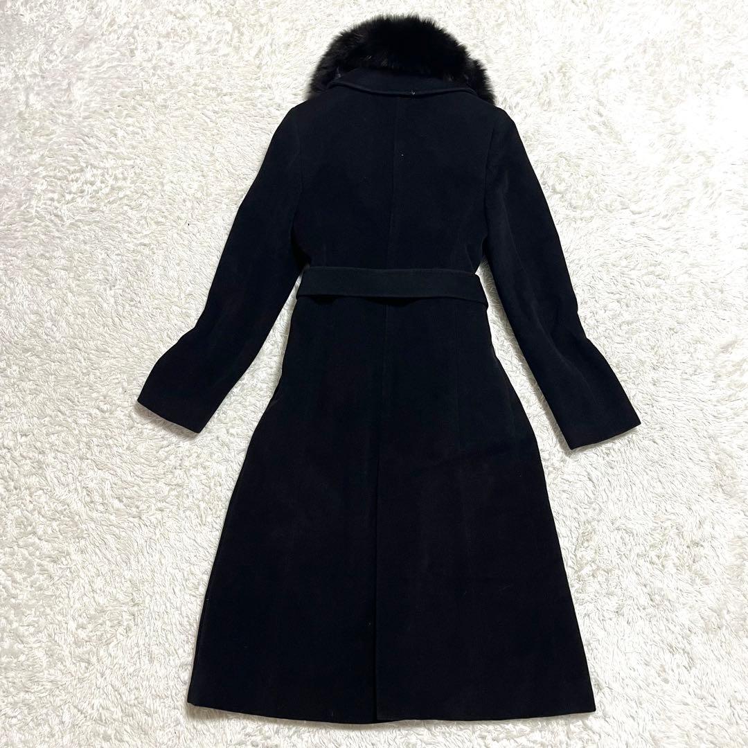 ま*り様 ✨美品✨23区 アンゴラ混ロングコート フォックスファー ベルト付き