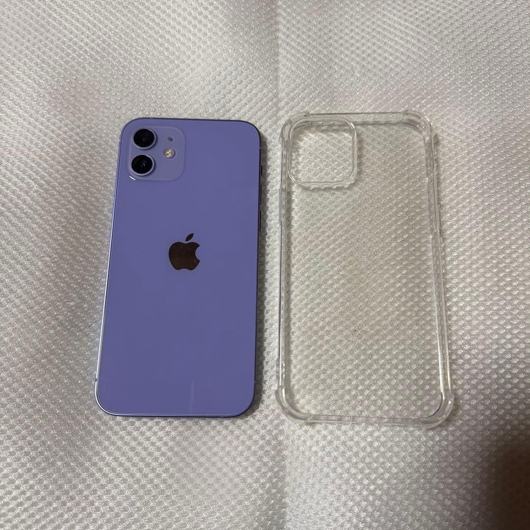 美品 SIMフリー iPhone12 256GB パープル バッテリー100%