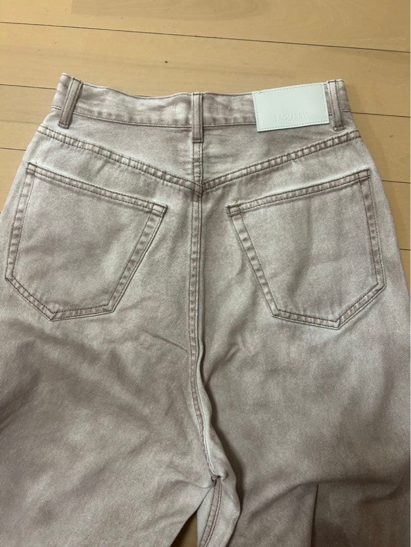 新作　moussy DIRTY COCOON BAGGY ピンク　0 デニム