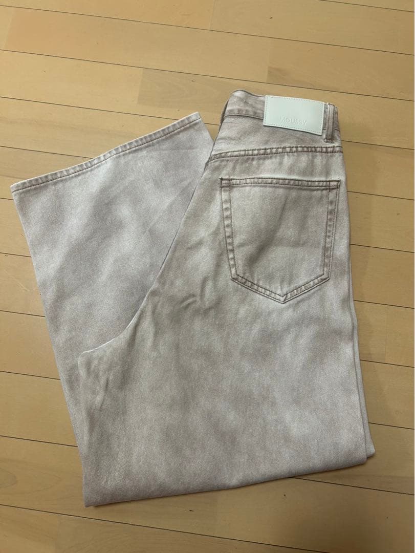新作　moussy DIRTY COCOON BAGGY ピンク　0 デニム