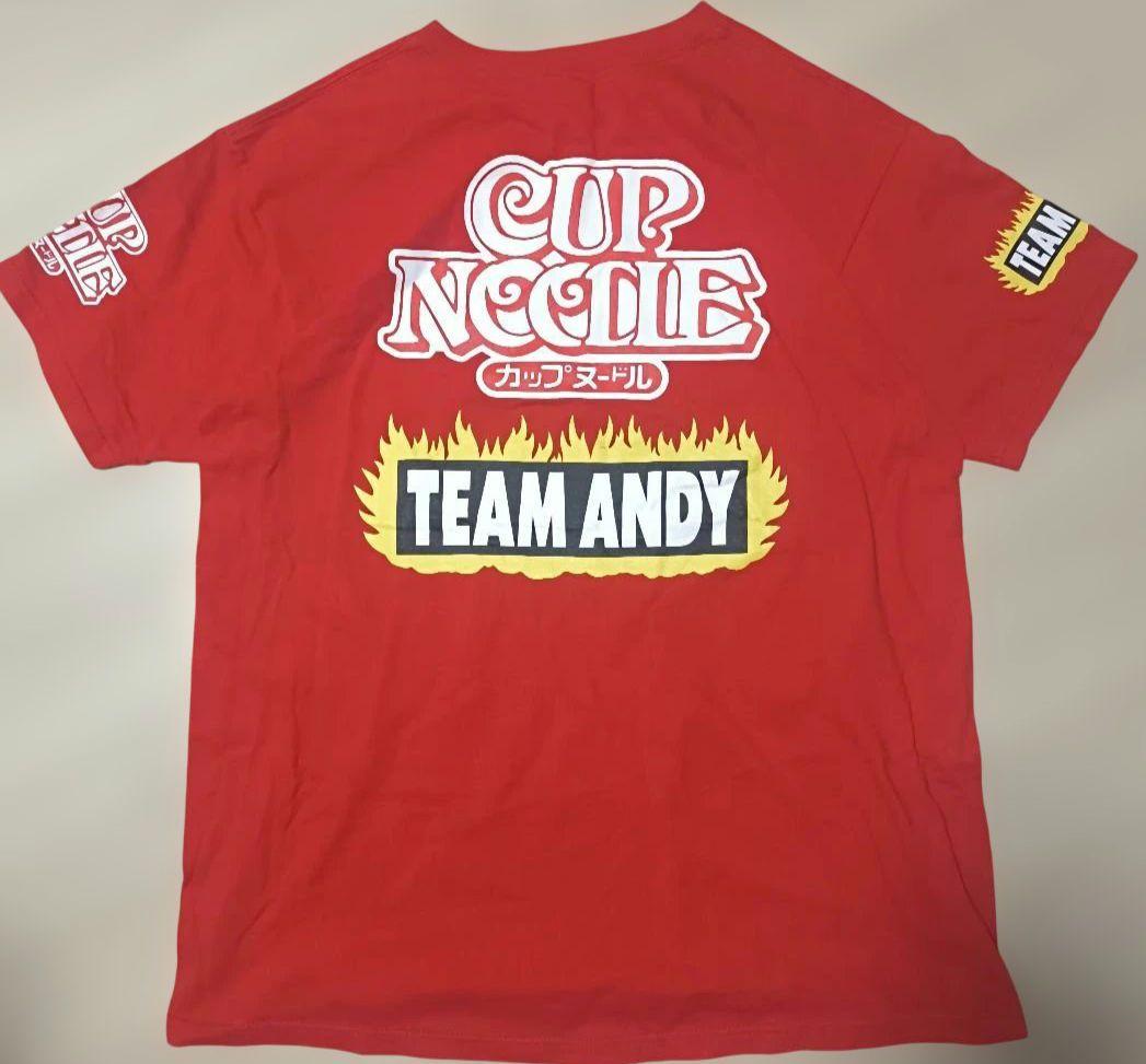 希少 アンディフグ K-1ファイター カップヌードル Tシャツ TEAMANDY