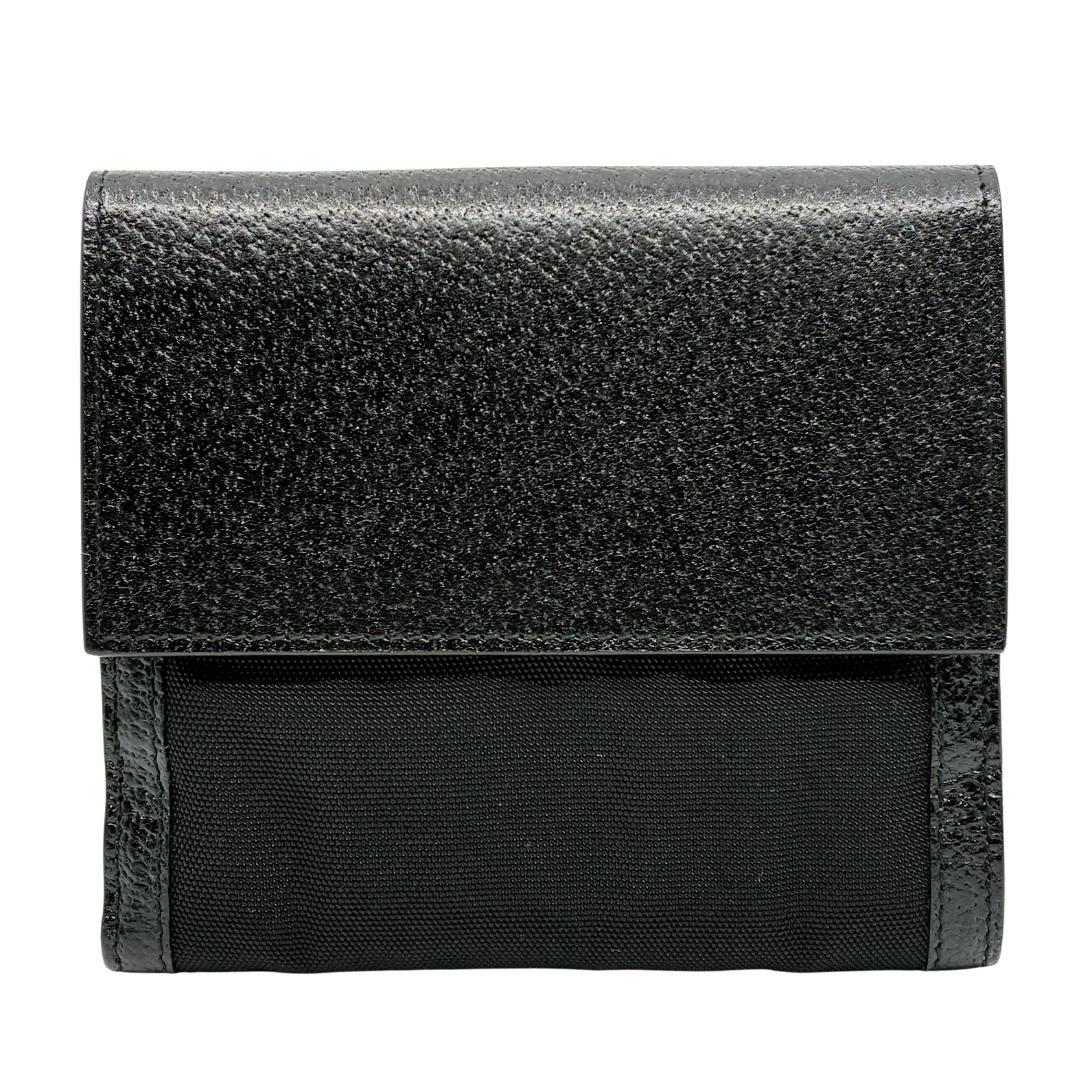 極美品 GUCCI グッチ レザー 二つ折り財布 黒 ブラック A1349A6
