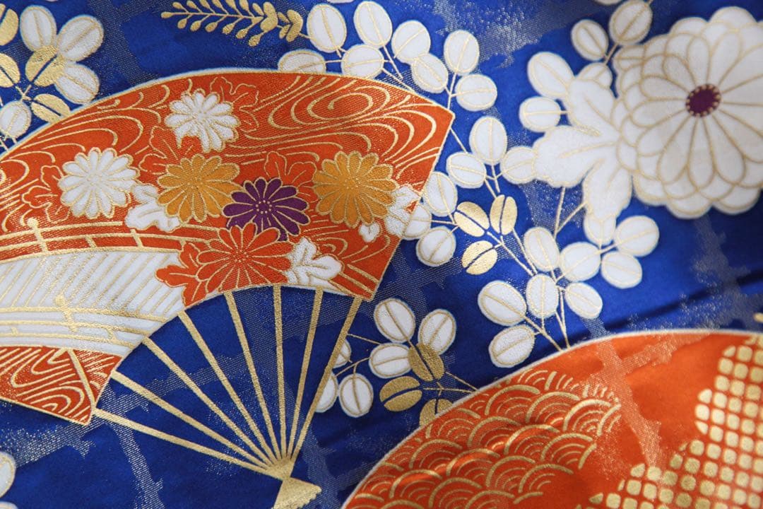 振袖フルセット 青 白 駒刺繍 金彩 正絹 成人式 前撮り