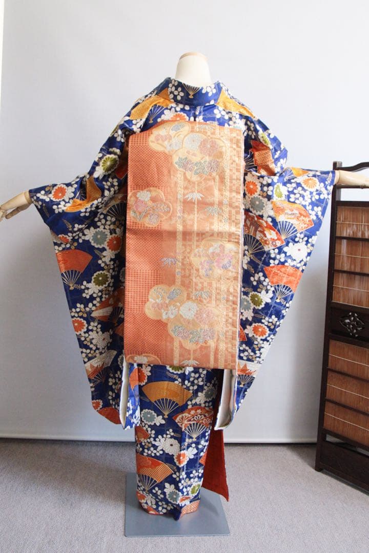 振袖フルセット 青 白 駒刺繍 金彩 正絹 成人式 前撮り