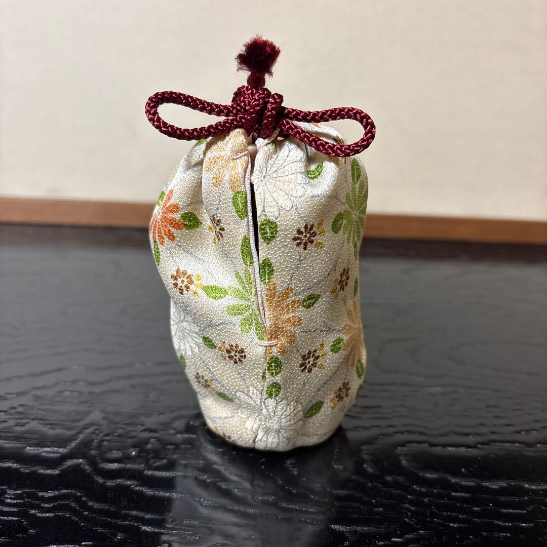 【茶道具】水滴茶入？（紙箱）仕覆2枚付