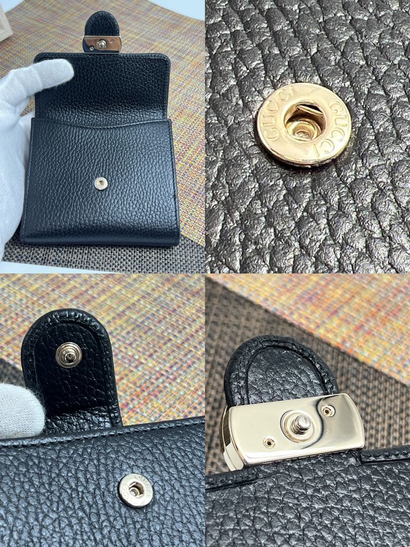 ✨ほぼ未使用✨GUCCI グッチ インターロッキング　二つ折り財布　ダラーカーフ
