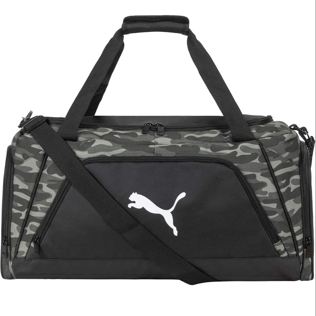 PUMA スポーツボストン 修学旅行 林間 部活 ダッフルバッグ, グリーン迷彩