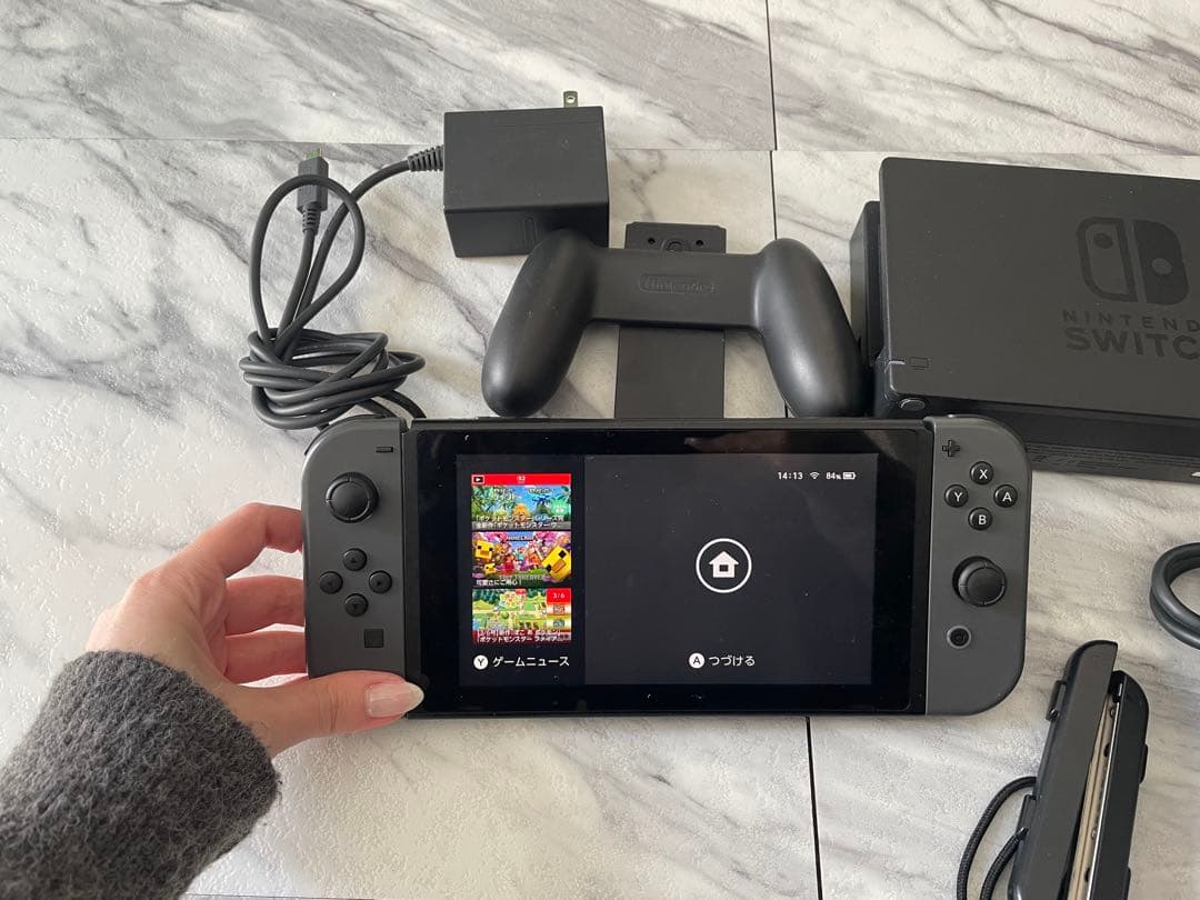 o*.様 Nintendo Switch 本体 グレー 動作確認済み ドック付