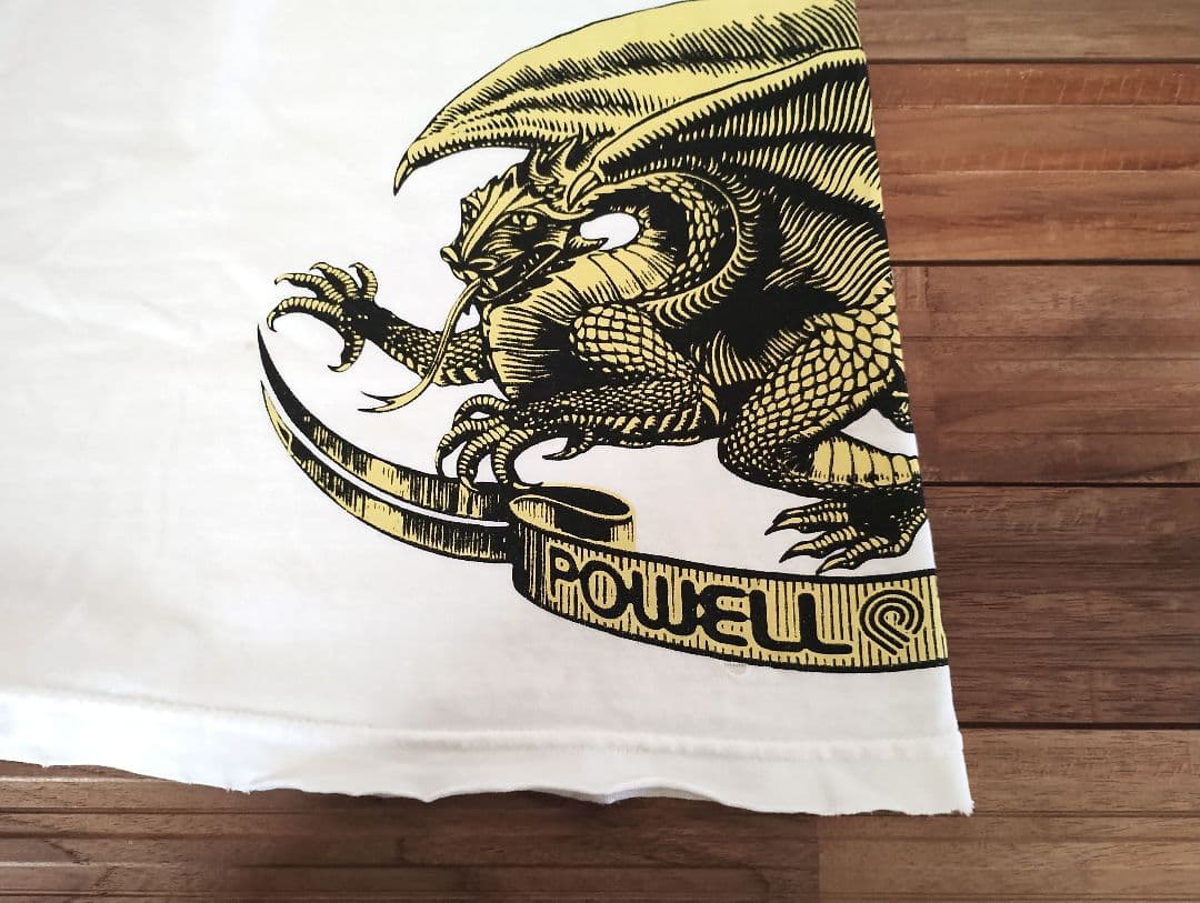 90s〜00s POWELL パウエル オーバルドラゴン 鬼フェードTシャツ