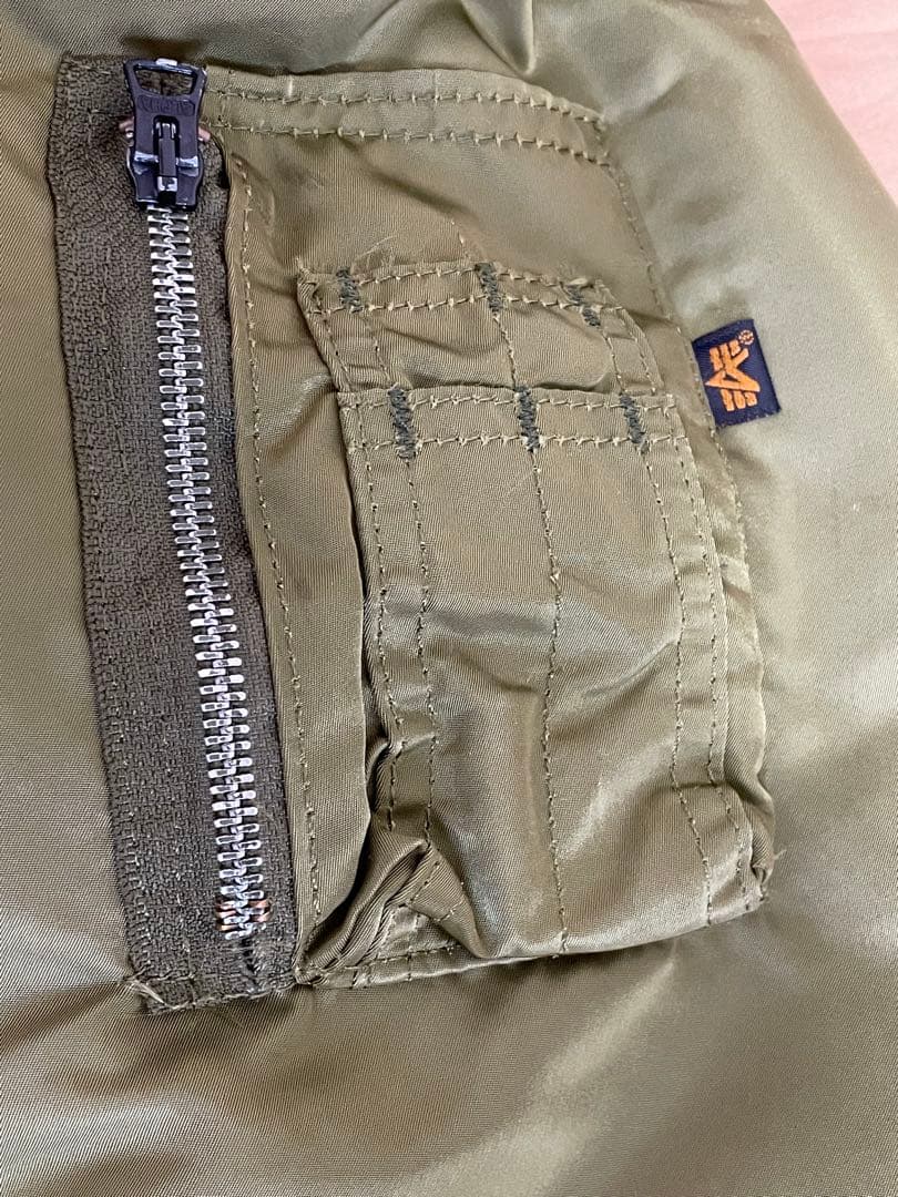 90s USA製ALPHA アルファ MA-1 オリーブグリーン　M
