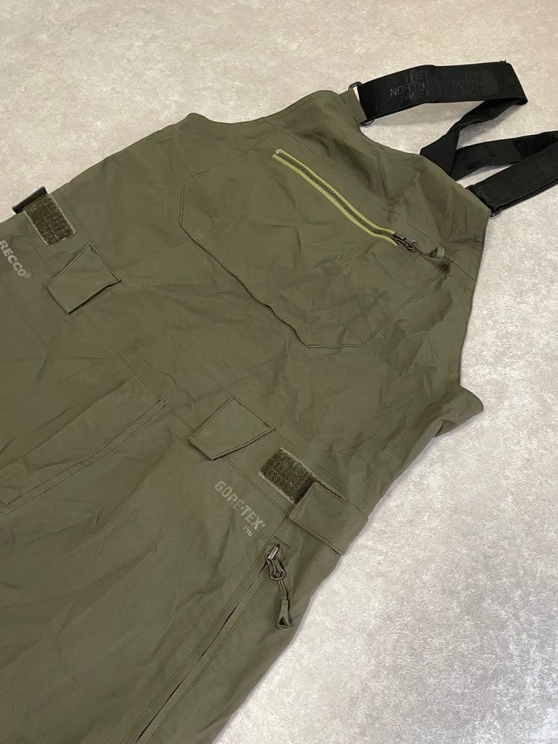 たんさま専用　希少RECCO ノースフェイス ゴアテックス ビブパンツ カーキ