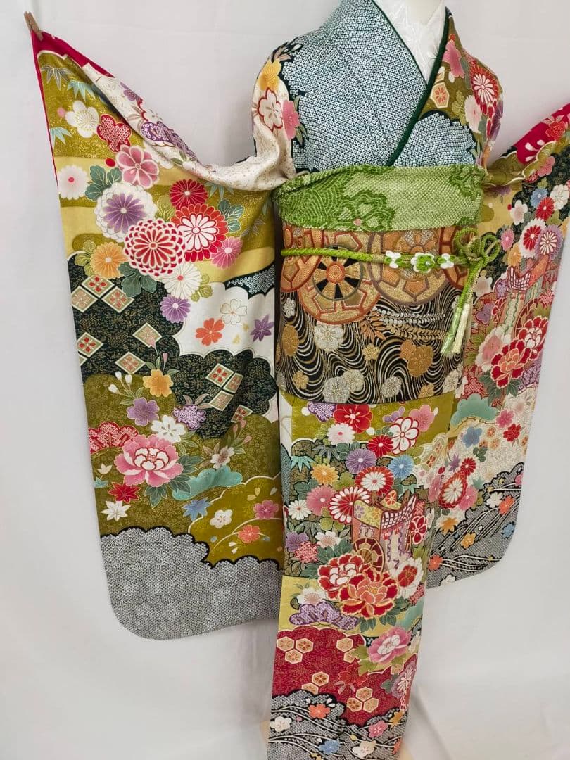 売約済み　美品　正絹京友禅振袖7点フルセット　高身長対応173cm