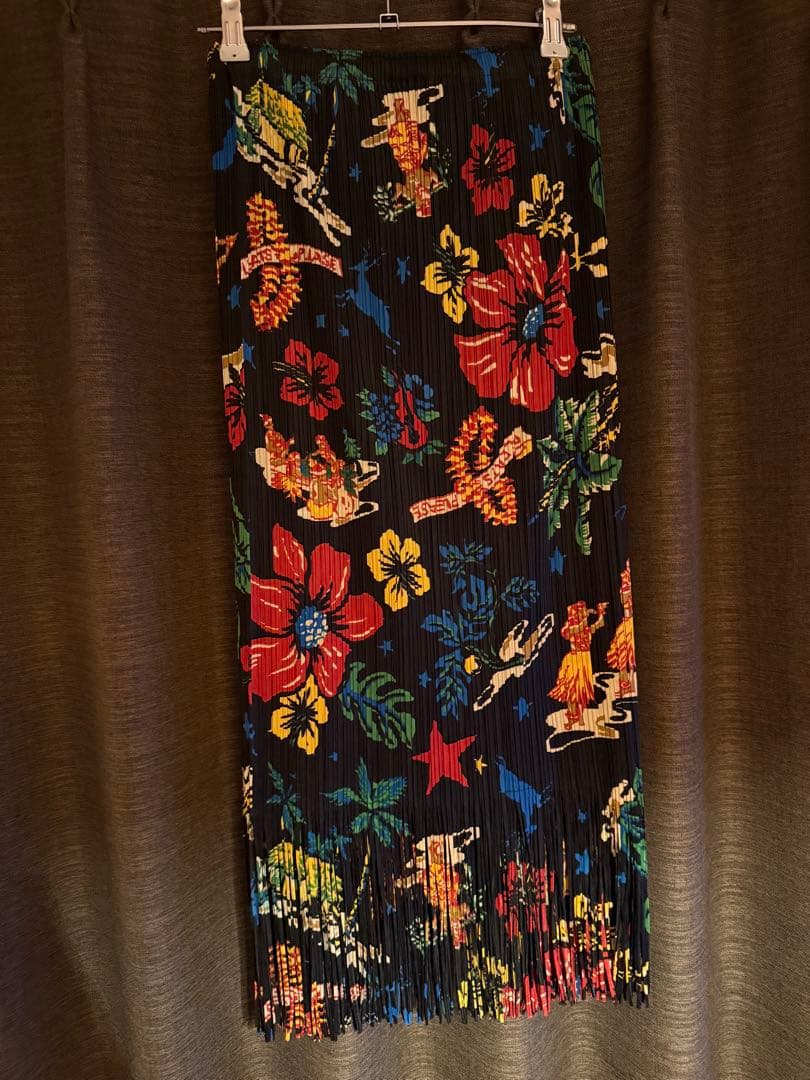 PLEATS PLEASE フリンジロングスカート