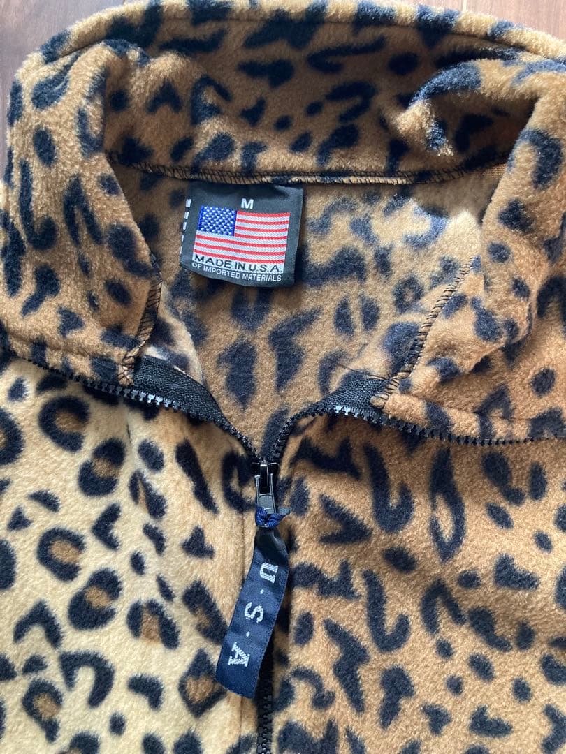leopard fleece vest レオパード　M USA
