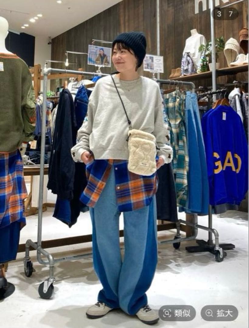 美品　[be with M] Misayoデニムパンツ ブルー　Ｌ