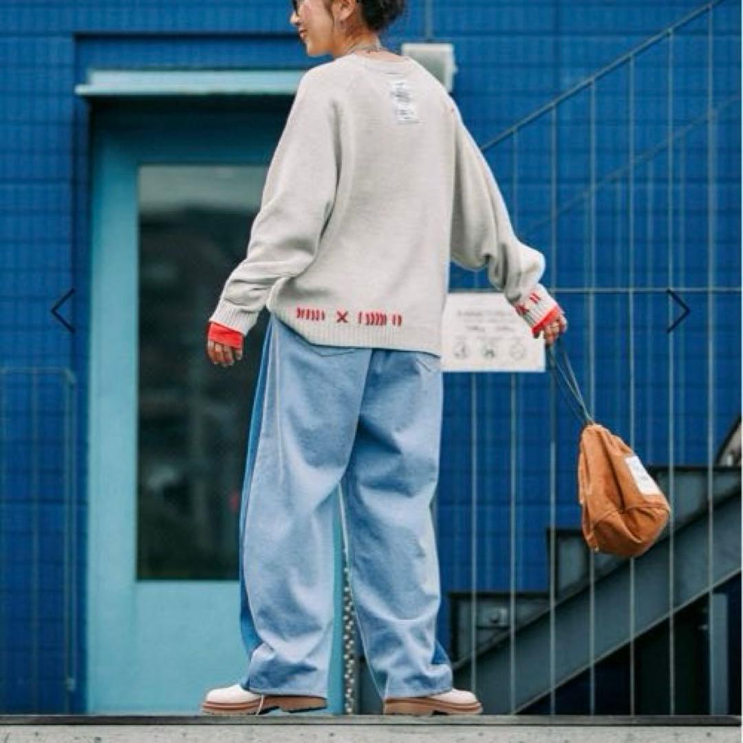 美品　[be with M] Misayoデニムパンツ ブルー　Ｌ