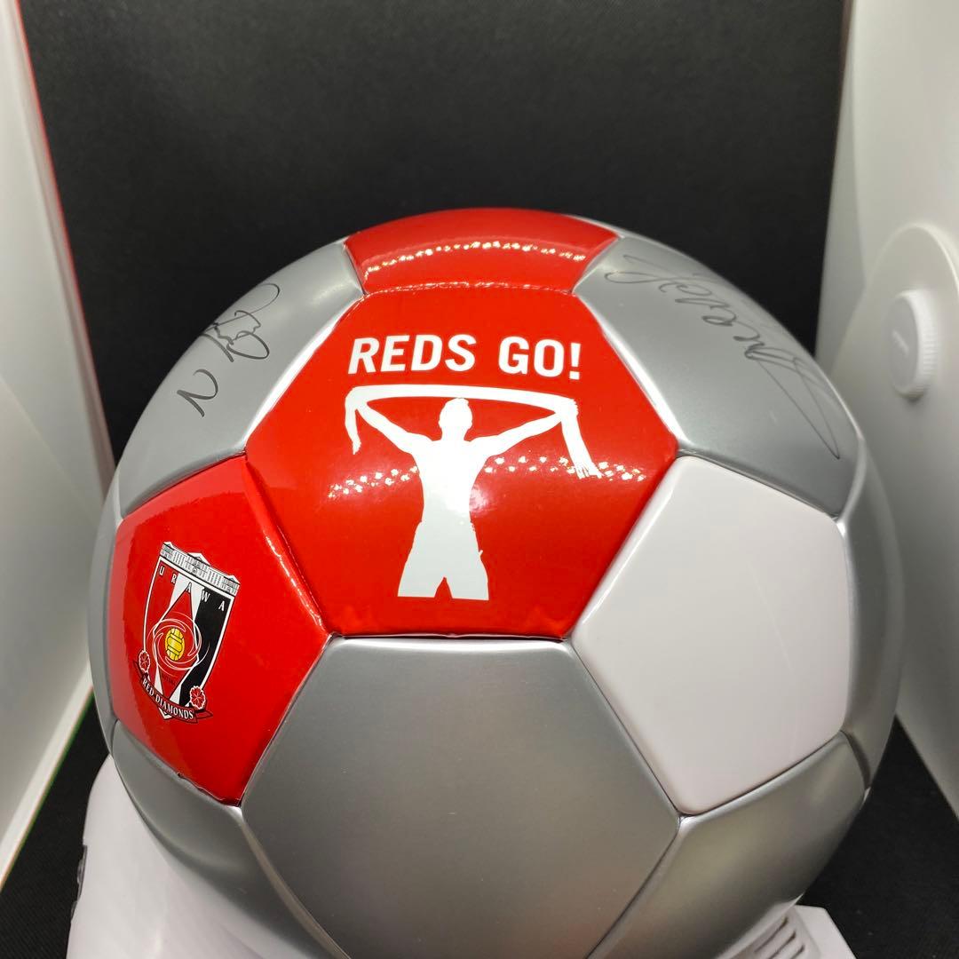 浦和レッズオリジナルサッカーボール型冷温庫RG-S04 サイン入り良品
