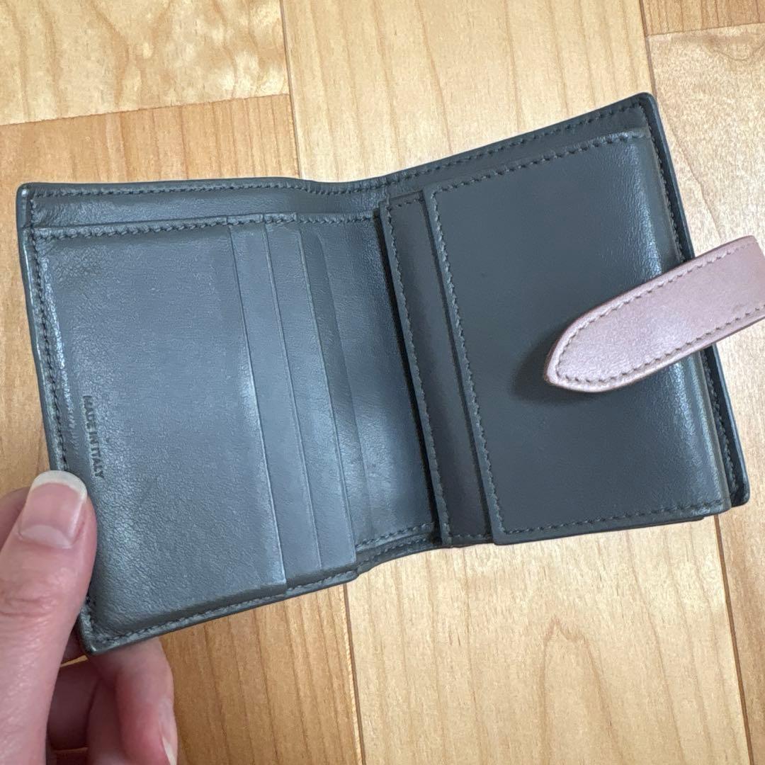 セリーヌ　バイカラー　折財布　コンパクト