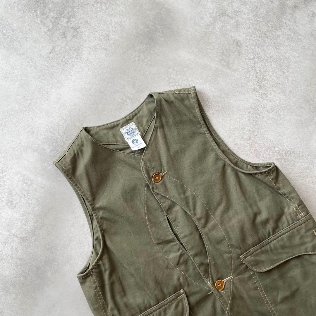 POST OVERALLS ロイヤルトラベラー ベスト USA製 オリーブ XS