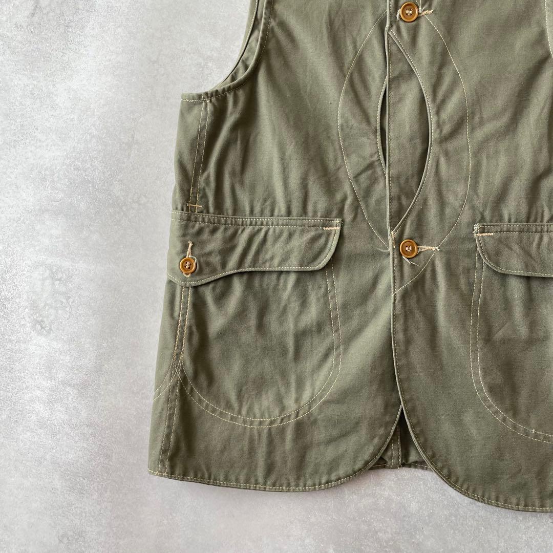 POST OVERALLS ロイヤルトラベラー ベスト USA製 オリーブ XS