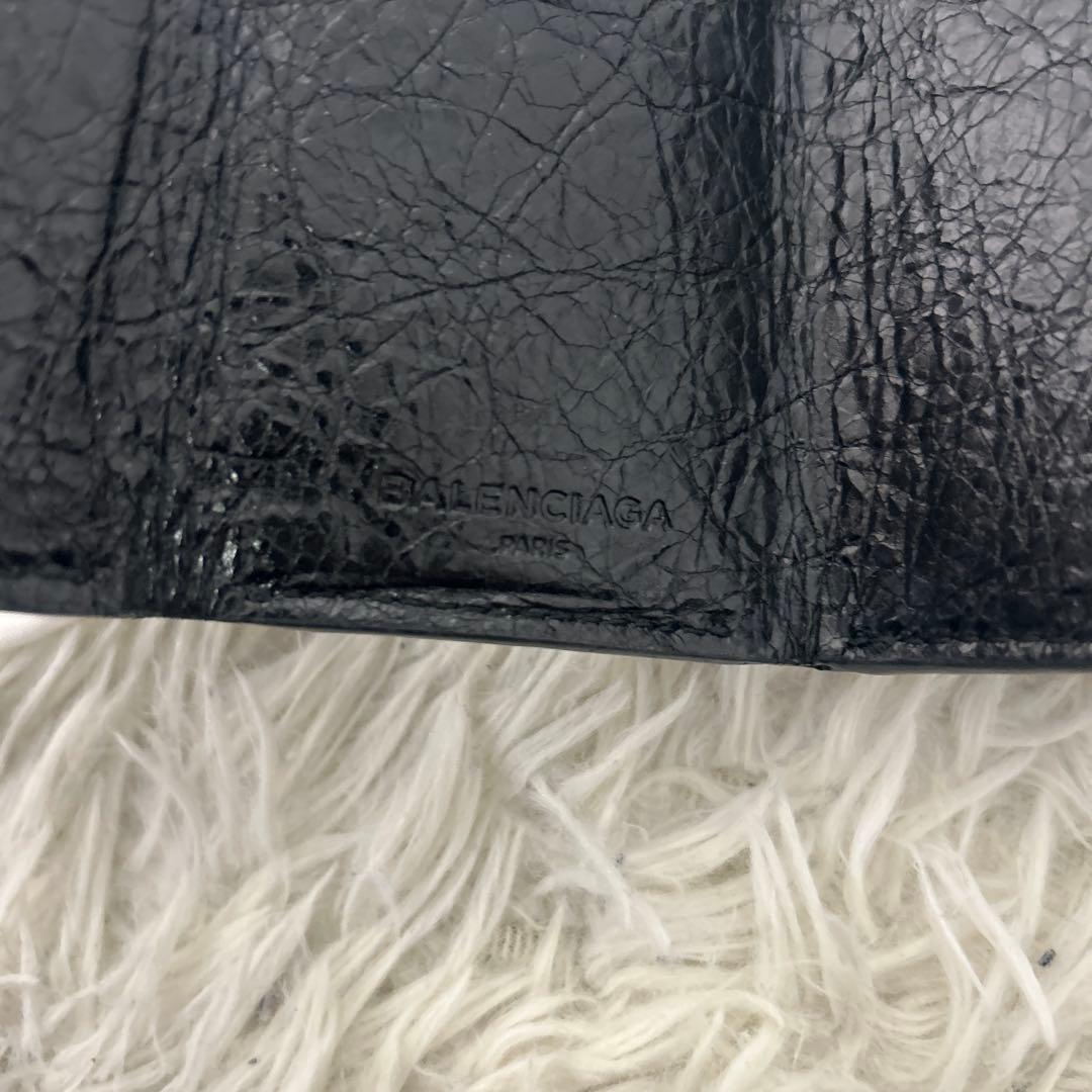 美品✨バレンシアガ　三つ折り財布　ミニウォレット クラシック ブラック レザー