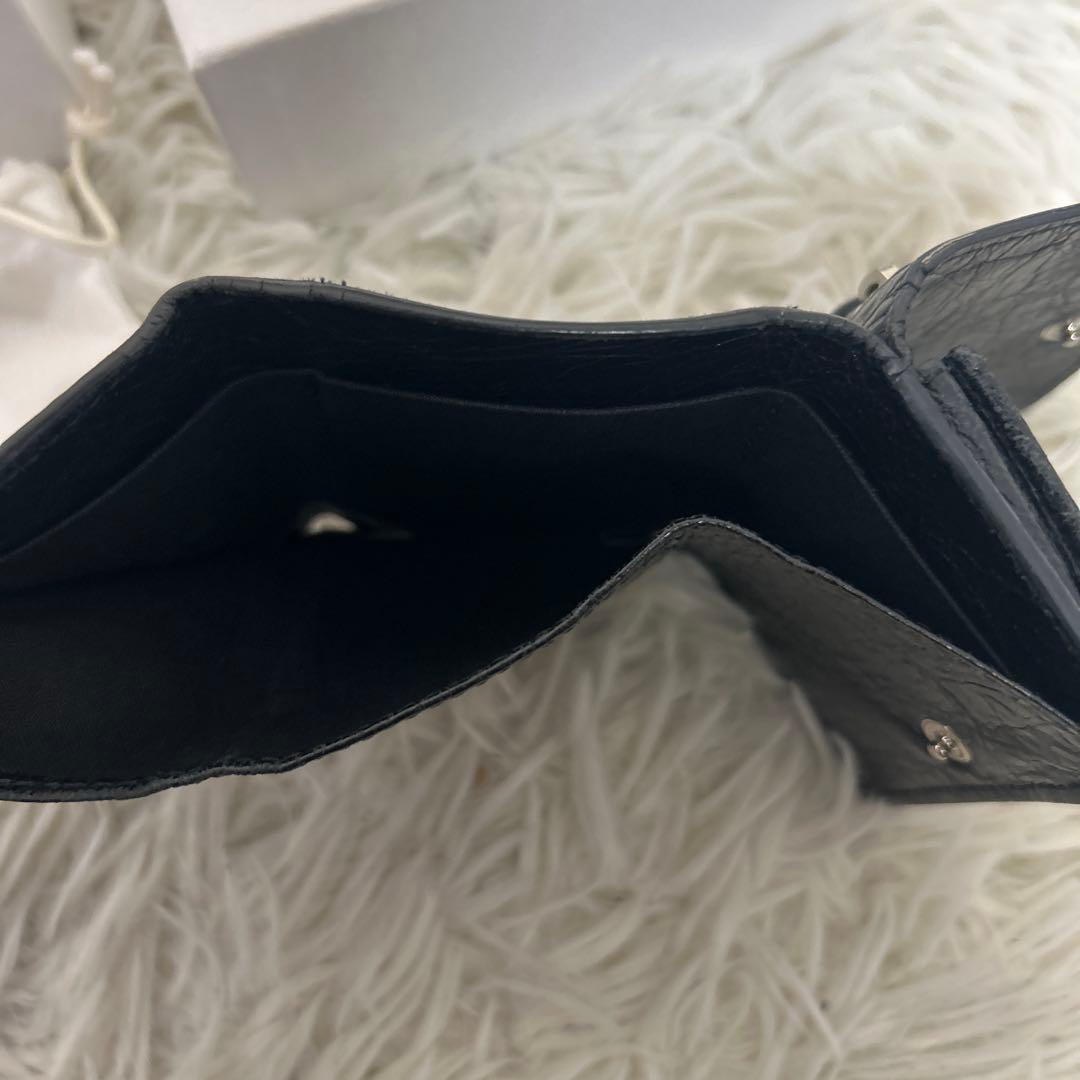 美品✨バレンシアガ　三つ折り財布　ミニウォレット クラシック ブラック レザー