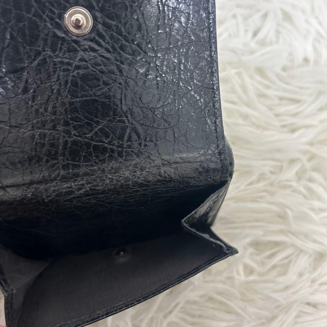 美品✨バレンシアガ　三つ折り財布　ミニウォレット クラシック ブラック レザー
