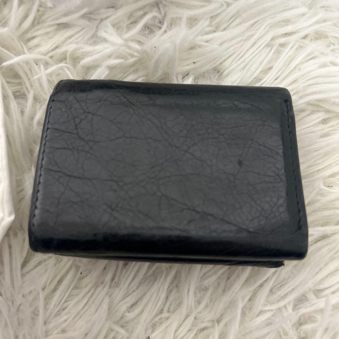 美品✨バレンシアガ　三つ折り財布　ミニウォレット クラシック ブラック レザー