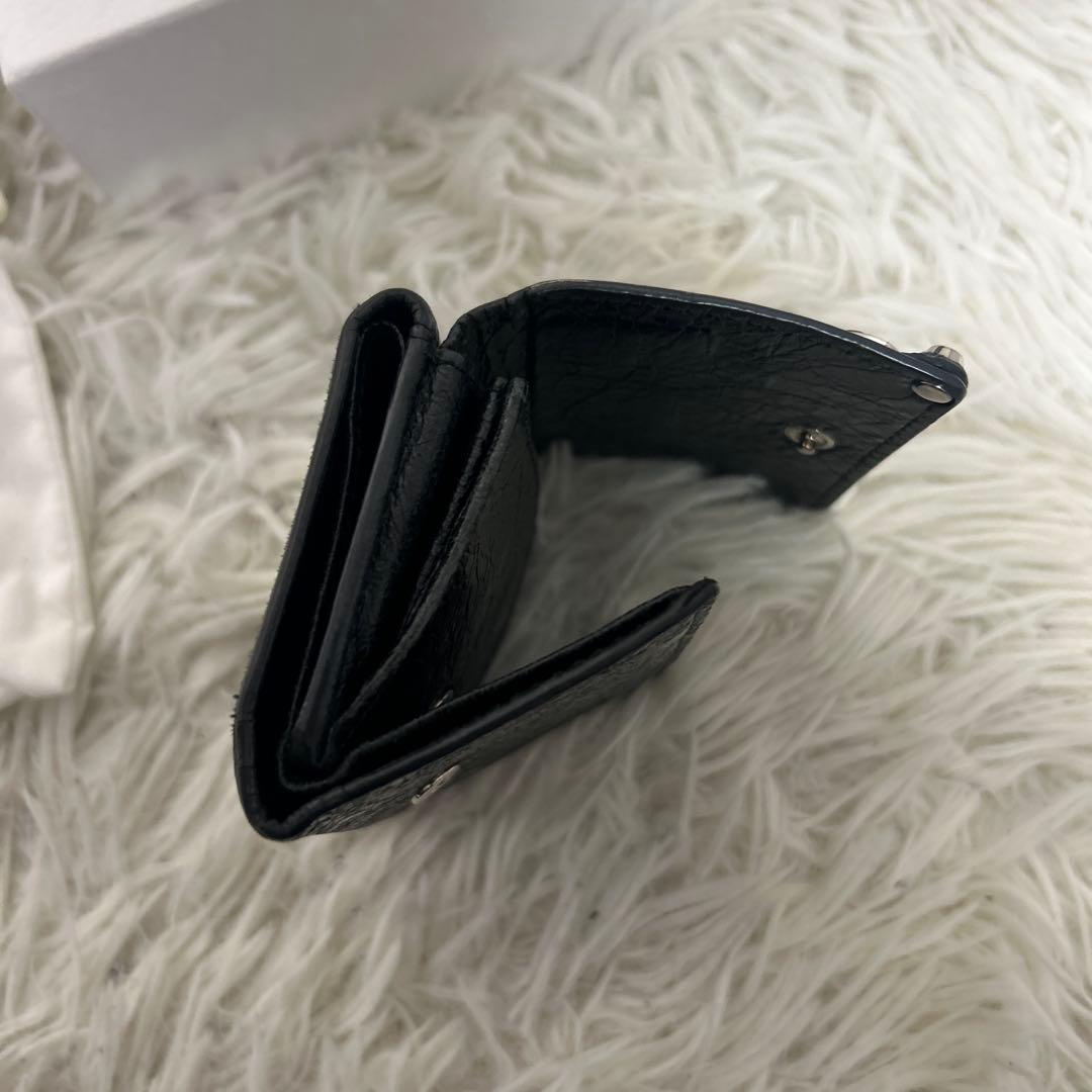 美品✨バレンシアガ　三つ折り財布　ミニウォレット クラシック ブラック レザー