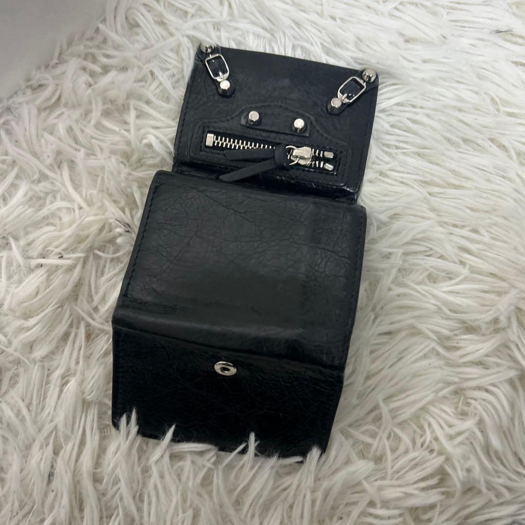 美品✨バレンシアガ　三つ折り財布　ミニウォレット クラシック ブラック レザー