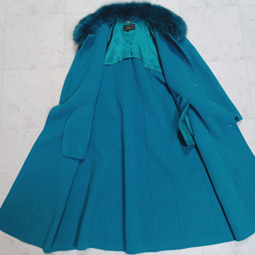 Leilian レリアン フォックス ロングコート　マキシ丈　希少カラー　M