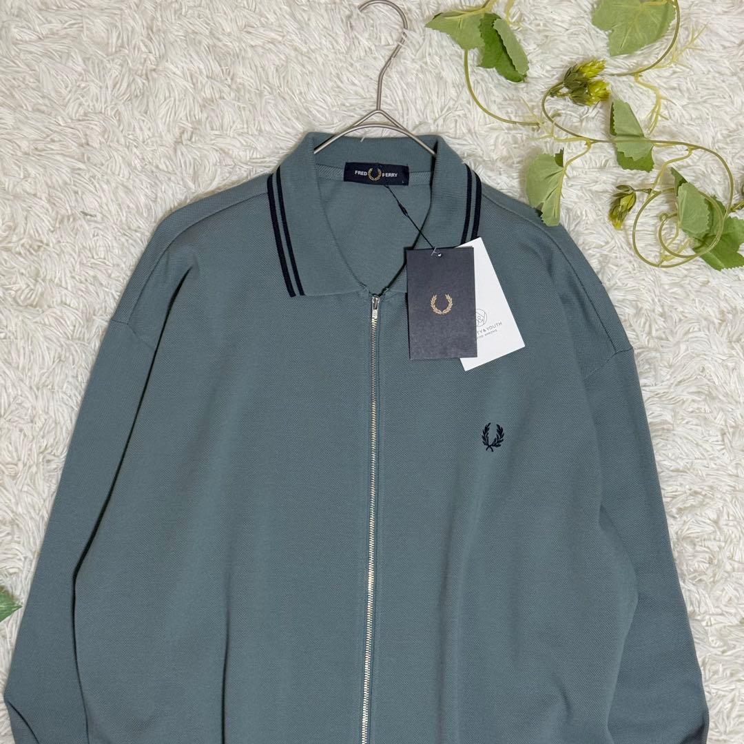 現行品　フレッドペリー　トラックジャケット　ツインティップ　ジップ　ターコイズ