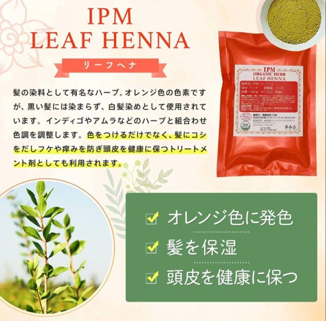 IPM LEAF HENNA 100g×4袋　送料無料　 サマハンティー6杯分付