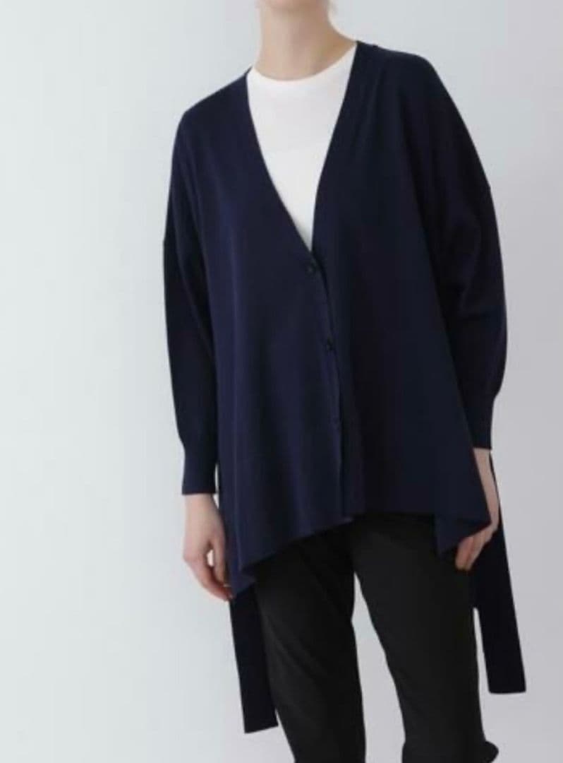 定価¥4,6万♪美品 アドーア ガスコットンビッグカーデ 38 ブラック黒 長袖