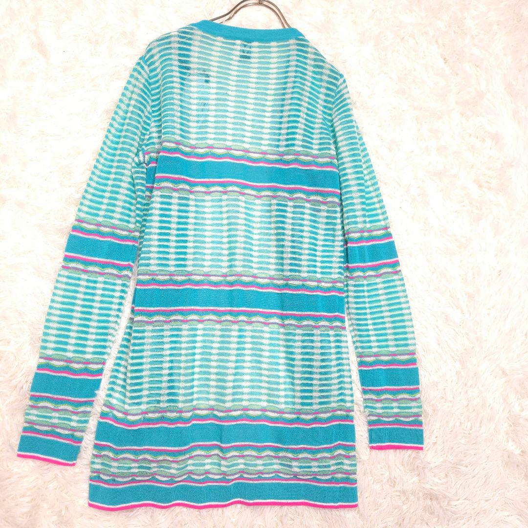 タグ付新品 MISSONI 38 カーディガン ニット ロング ターコイズ M