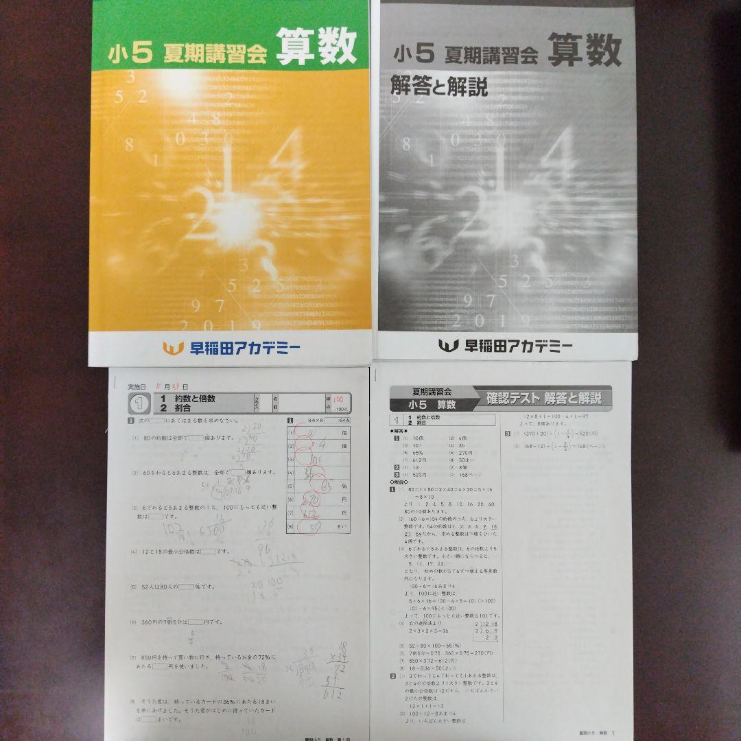 小５ 夏期講習会セット 早稲田アカデミー