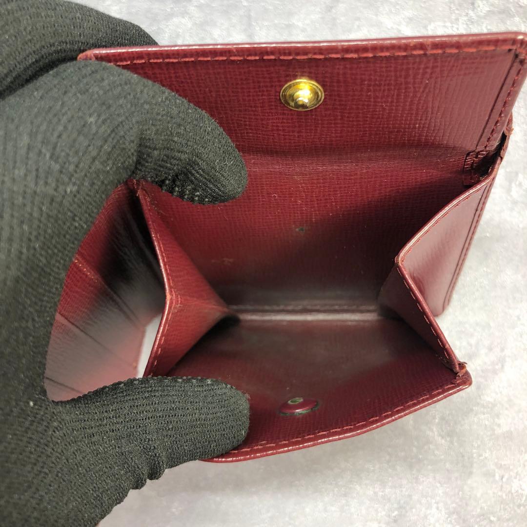 ✨️完備品✨️ カルティエ マストライン 二つ折り財布 グレインレザー ボルドー 赤